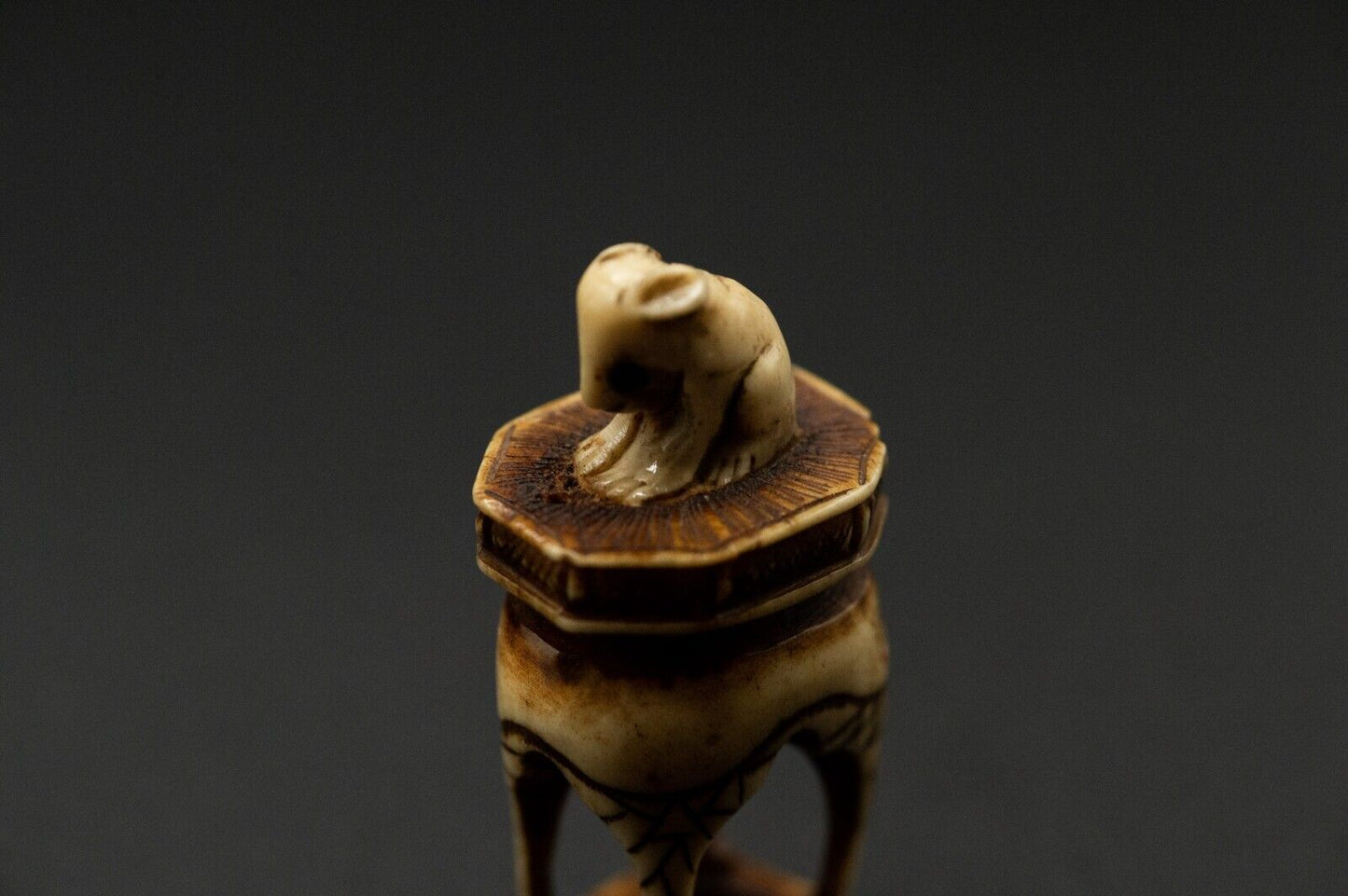 Stag Antler NETSUKE Rat / Mouse Japanese Edo Meiji Antique