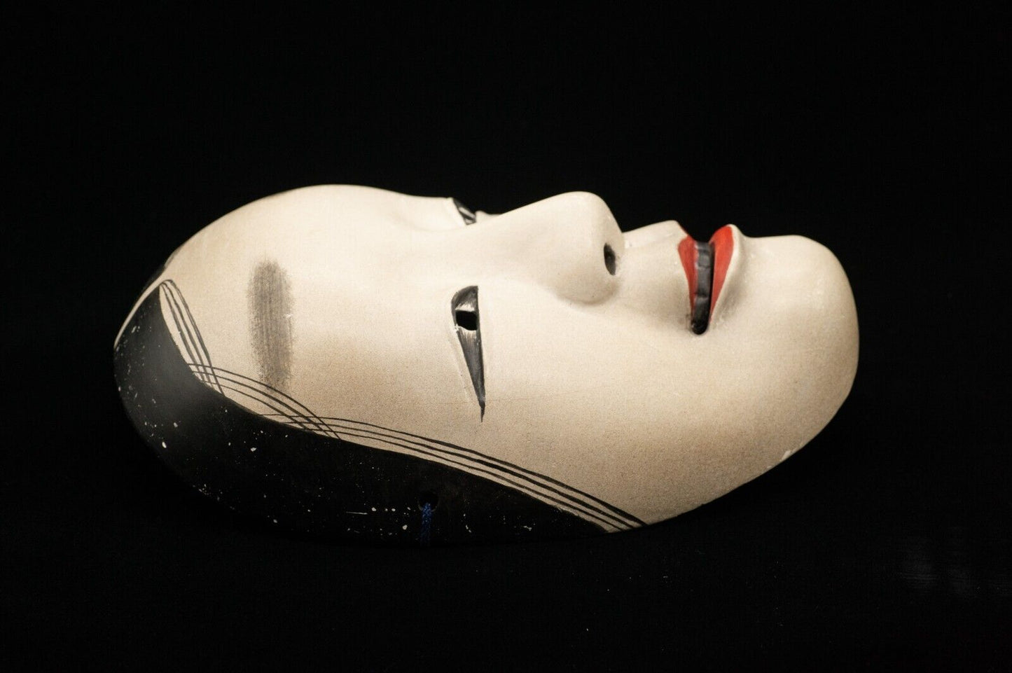 HQ Signed Wooden Noh Mask Ohmi-Onnna 近江女 Seiun 静雲 Made Noh Men Japanese Vintage