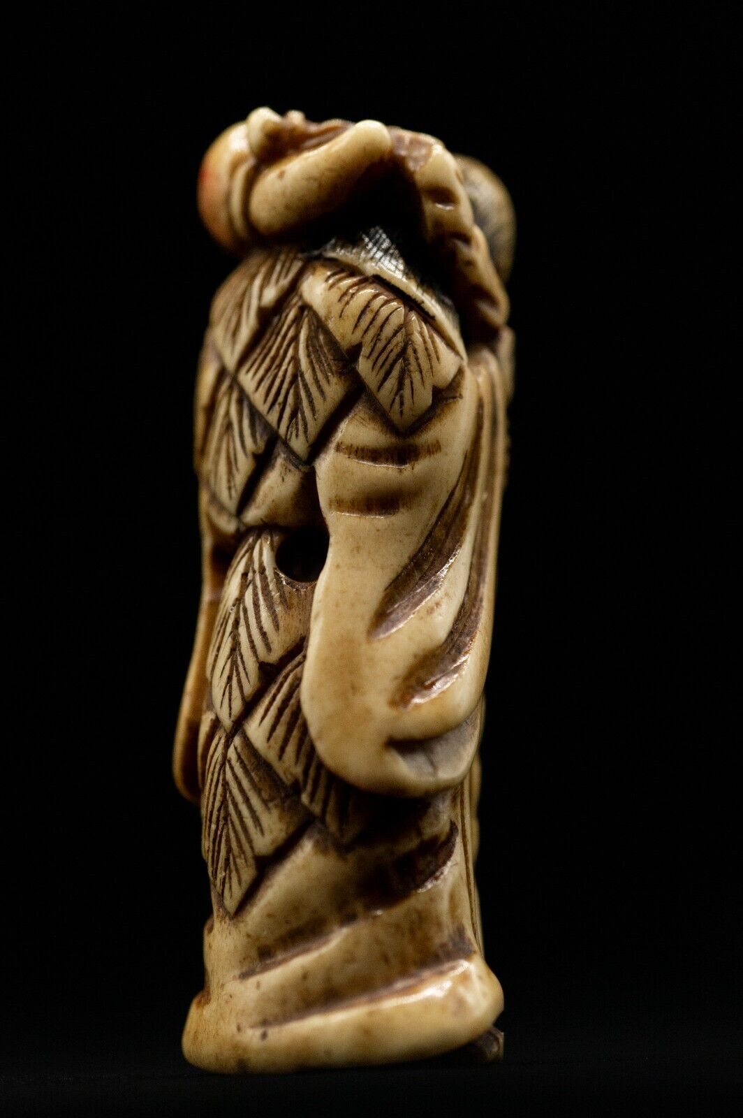 Stag Antler NETSUKE Hermit Japanese Edo - Meiji Antique Vintage