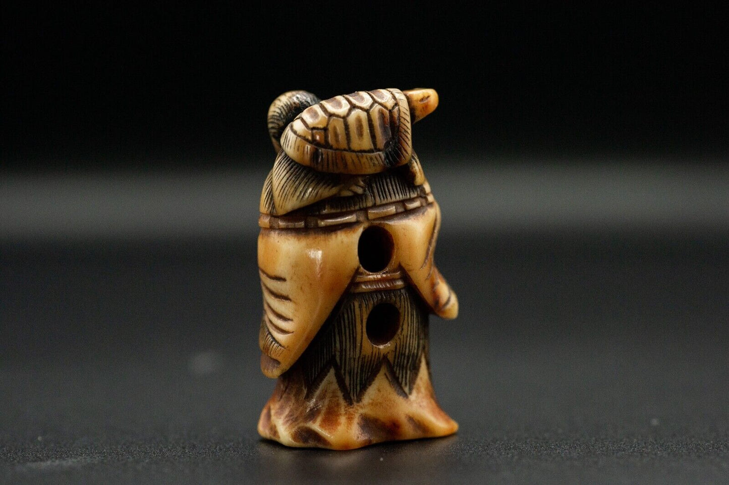 Stag Antler NETSUKE Hermit Japanese Edo - Meiji Antique Vintage