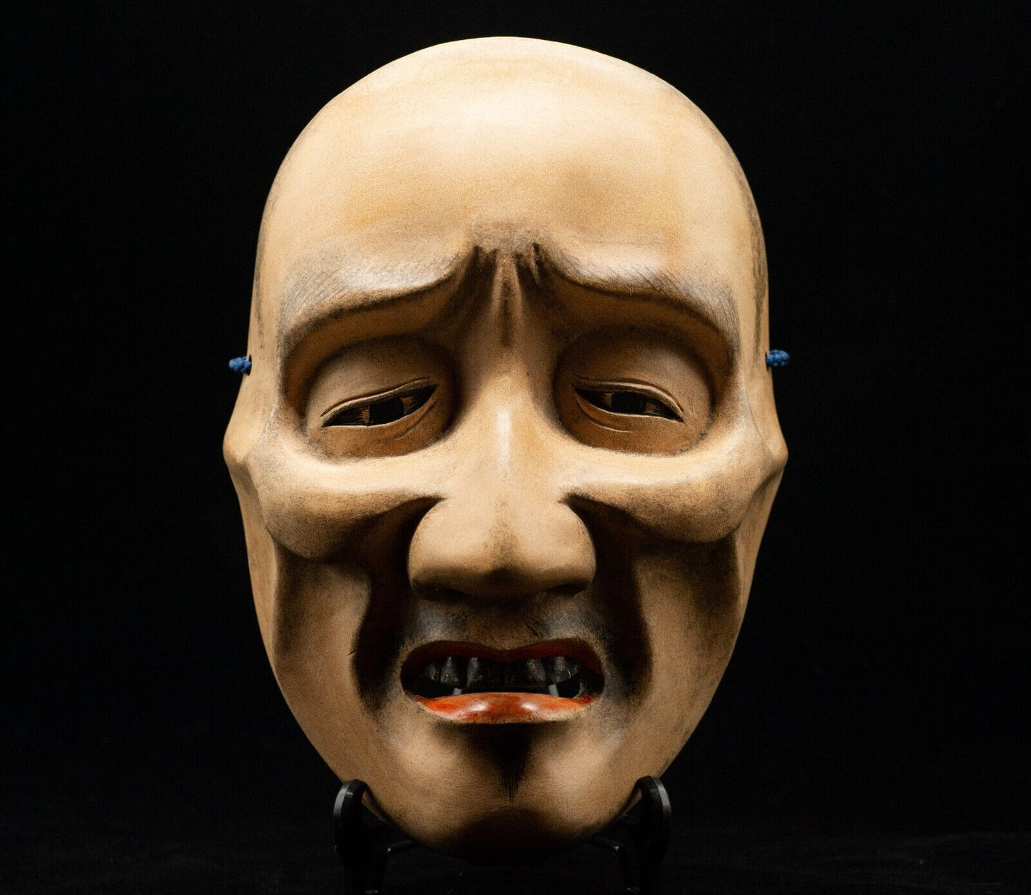 HQ Signed Wooden Noh Mask 俊寛 Shunkan Noh Men Japanese Antique Vintage