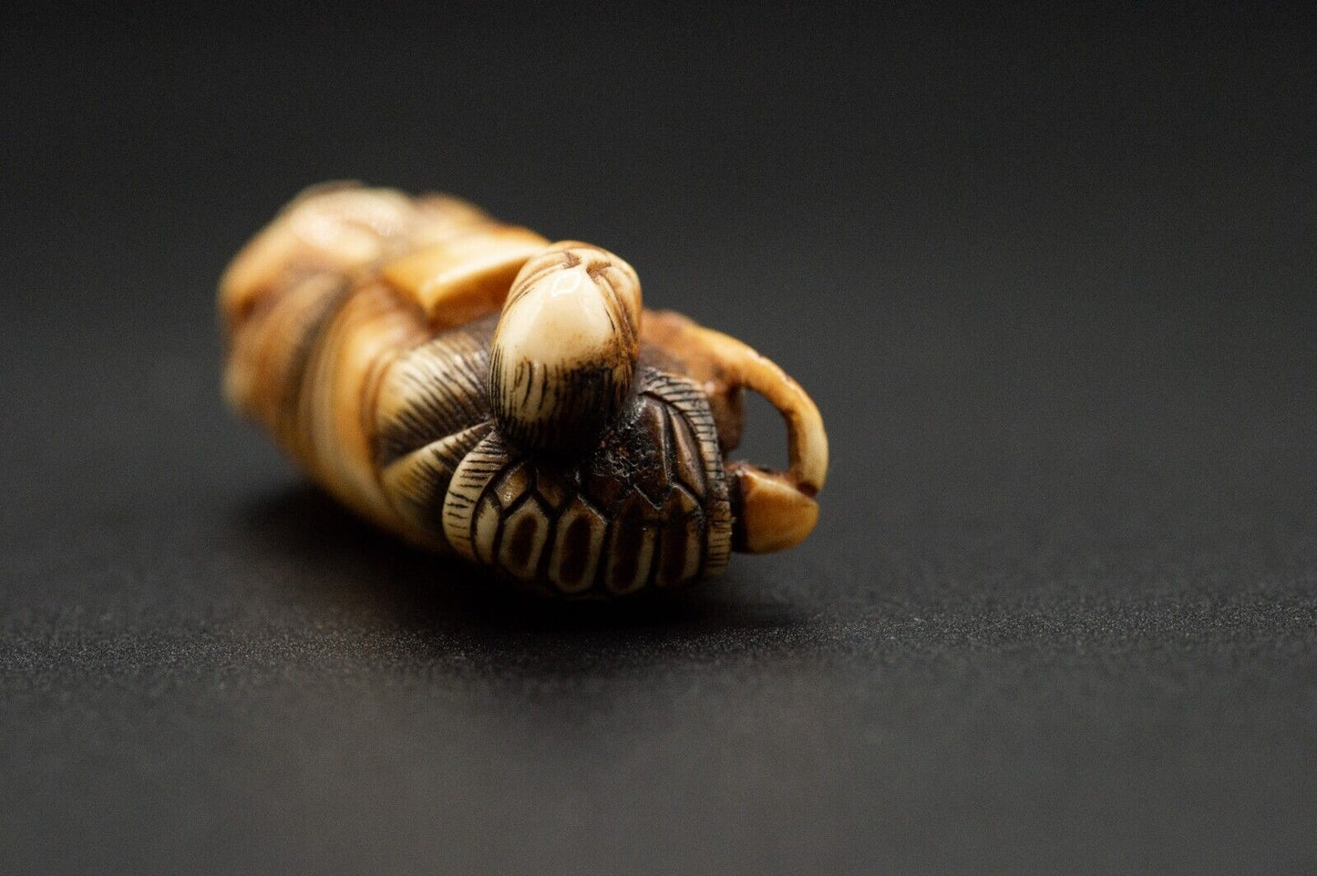 Stag Antler NETSUKE Hermit Japanese Edo - Meiji Antique Vintage