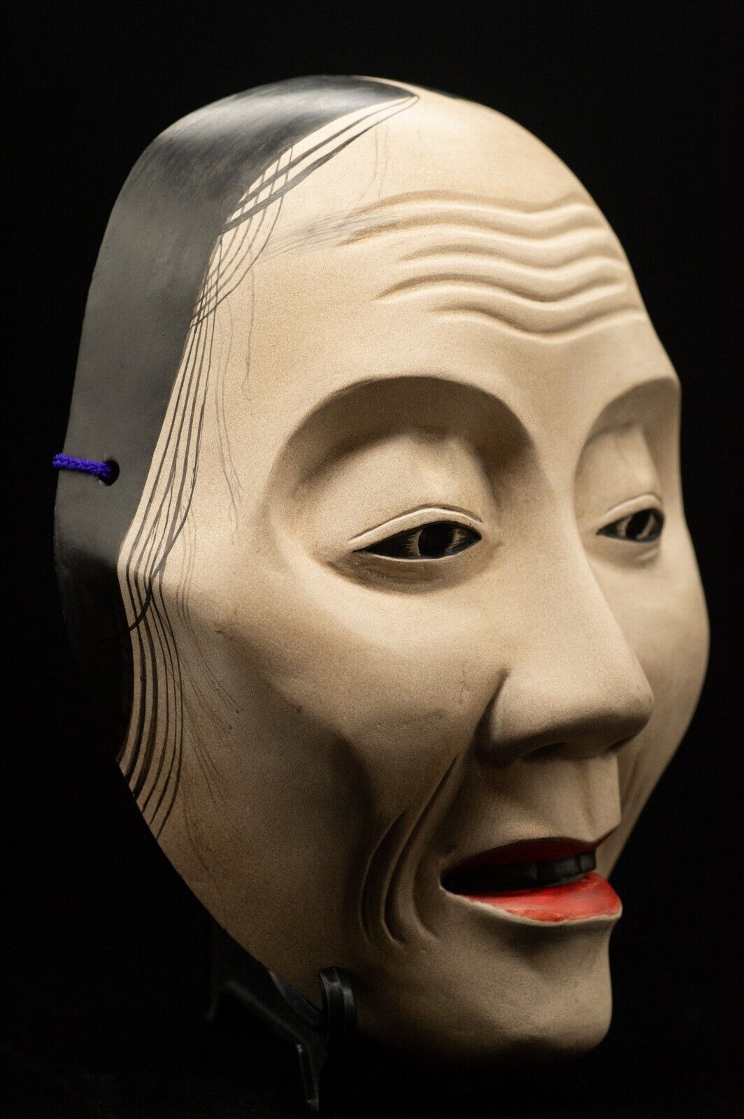 HQ Signed Wooden Noh Mask 老女 Old Woman Noh Men Japanese Vintage