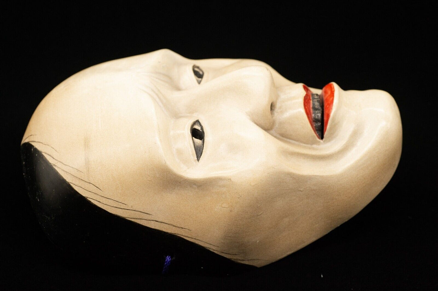 HQ Signed Wooden Noh Mask Higaki-Onna 檜垣女 Seiun 静雲 Made Noh Men Japanese Vintage