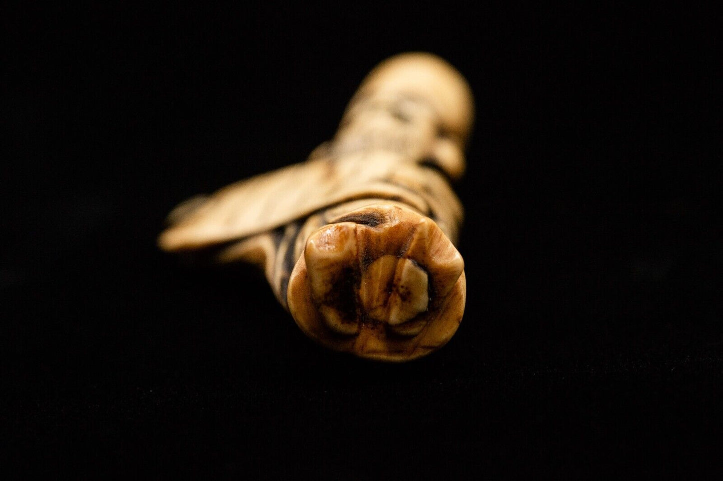 Stag Antler NETSUKE Wiseman Japanese Edo - Meiji Antique Vintage