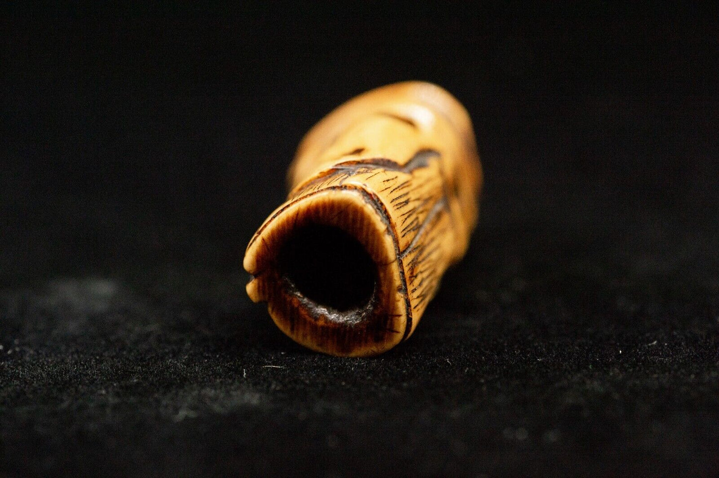 Stag Antler NETSUKE Dutchman Japanese Edo - Meiji Antique Vintage