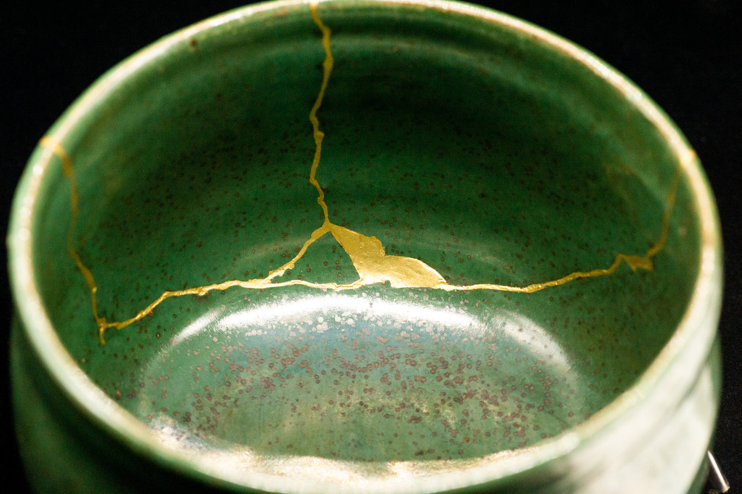 KINTSUGI Signed Tea Bowl Chawan w/Box Tea Cup Genuine KINTSUGI Japanese