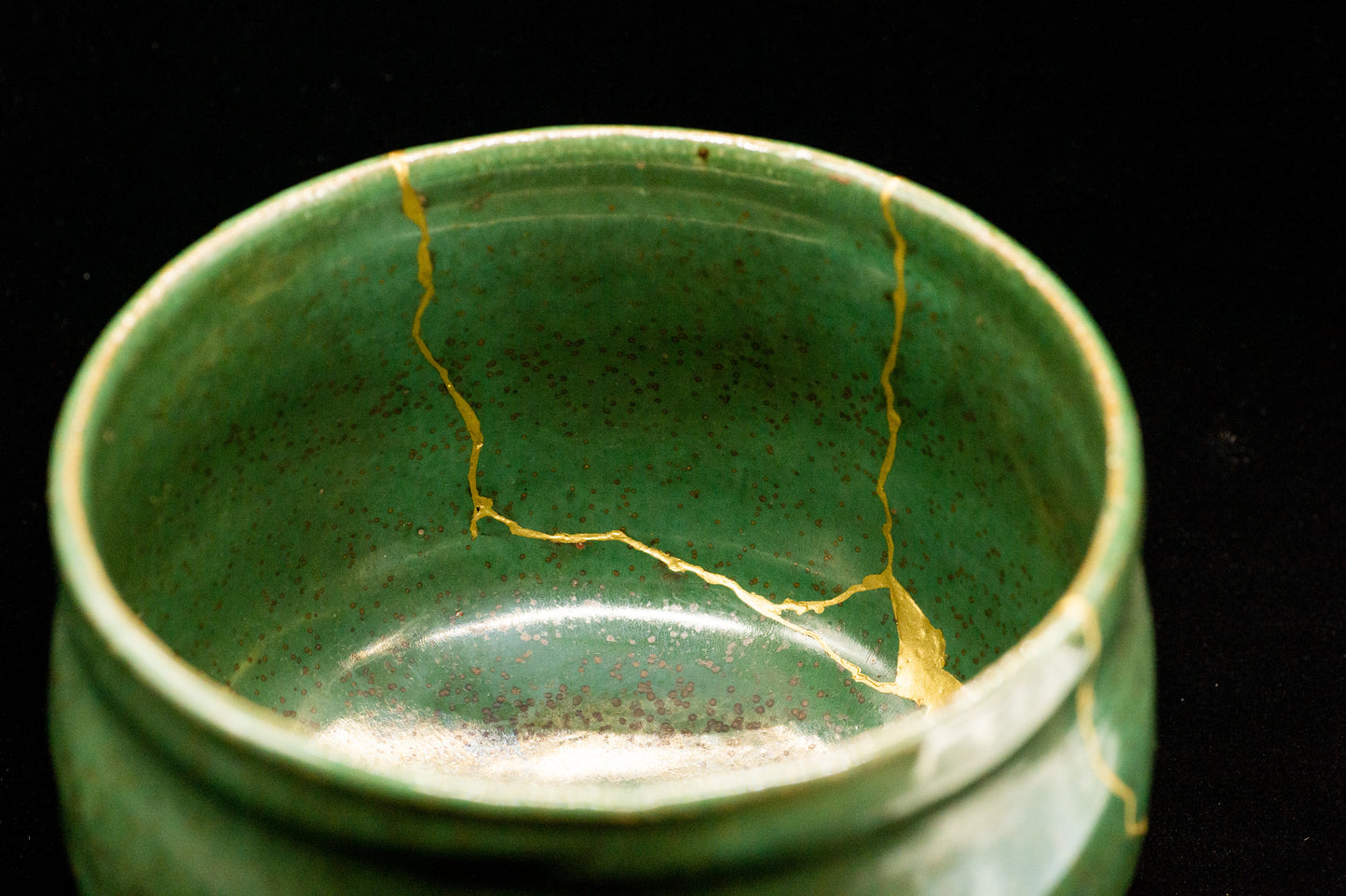 KINTSUGI Signed Tea Bowl Chawan w/Box Tea Cup Genuine KINTSUGI Japanese