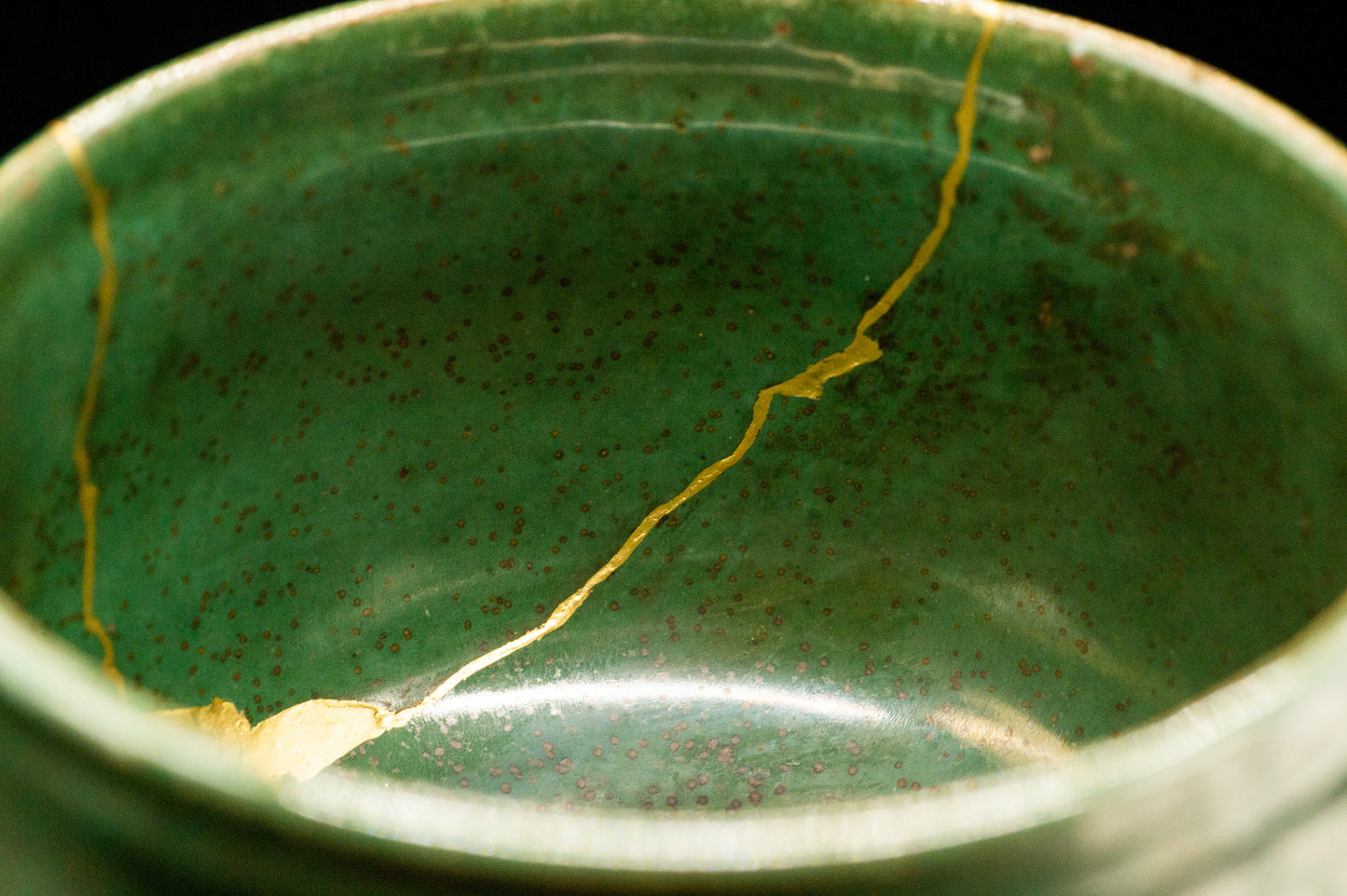 KINTSUGI Signed Tea Bowl Chawan w/Box Tea Cup Genuine KINTSUGI Japanese