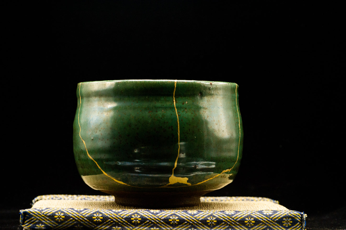 KINTSUGI Signed Tea Bowl Chawan w/Box Tea Cup Genuine KINTSUGI Japanese