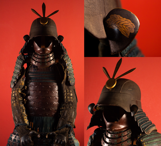 Genuine Samurai Armor Life Size Yoroi w/chest Edo Period Japanese Antique Kabuto