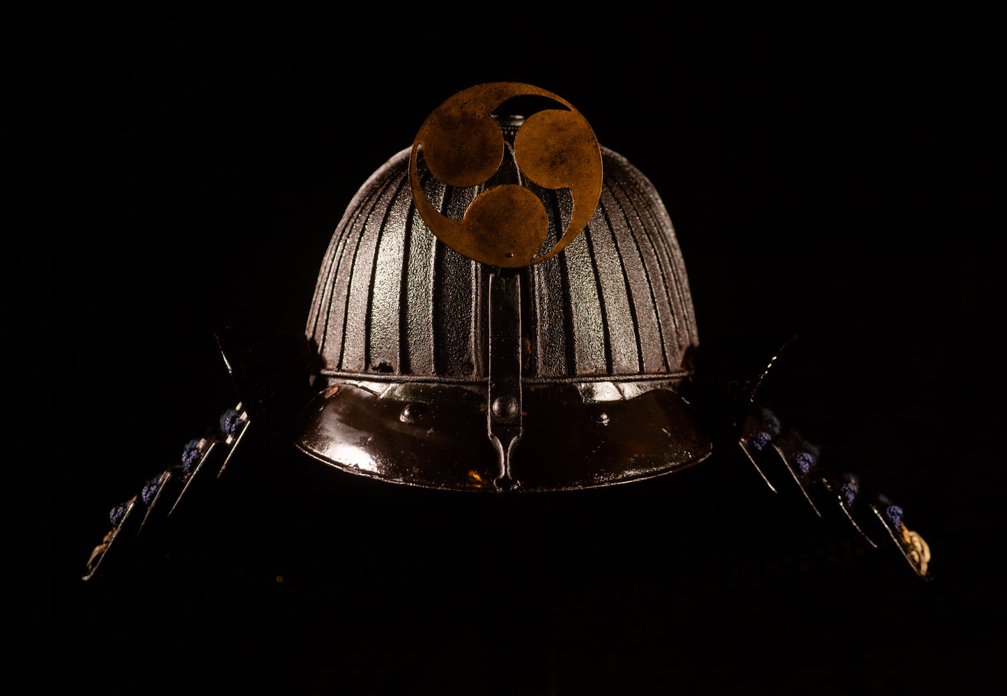 Genuine Antique Samurai Helmet Suji KABUTO Edo Period F/S KAB69