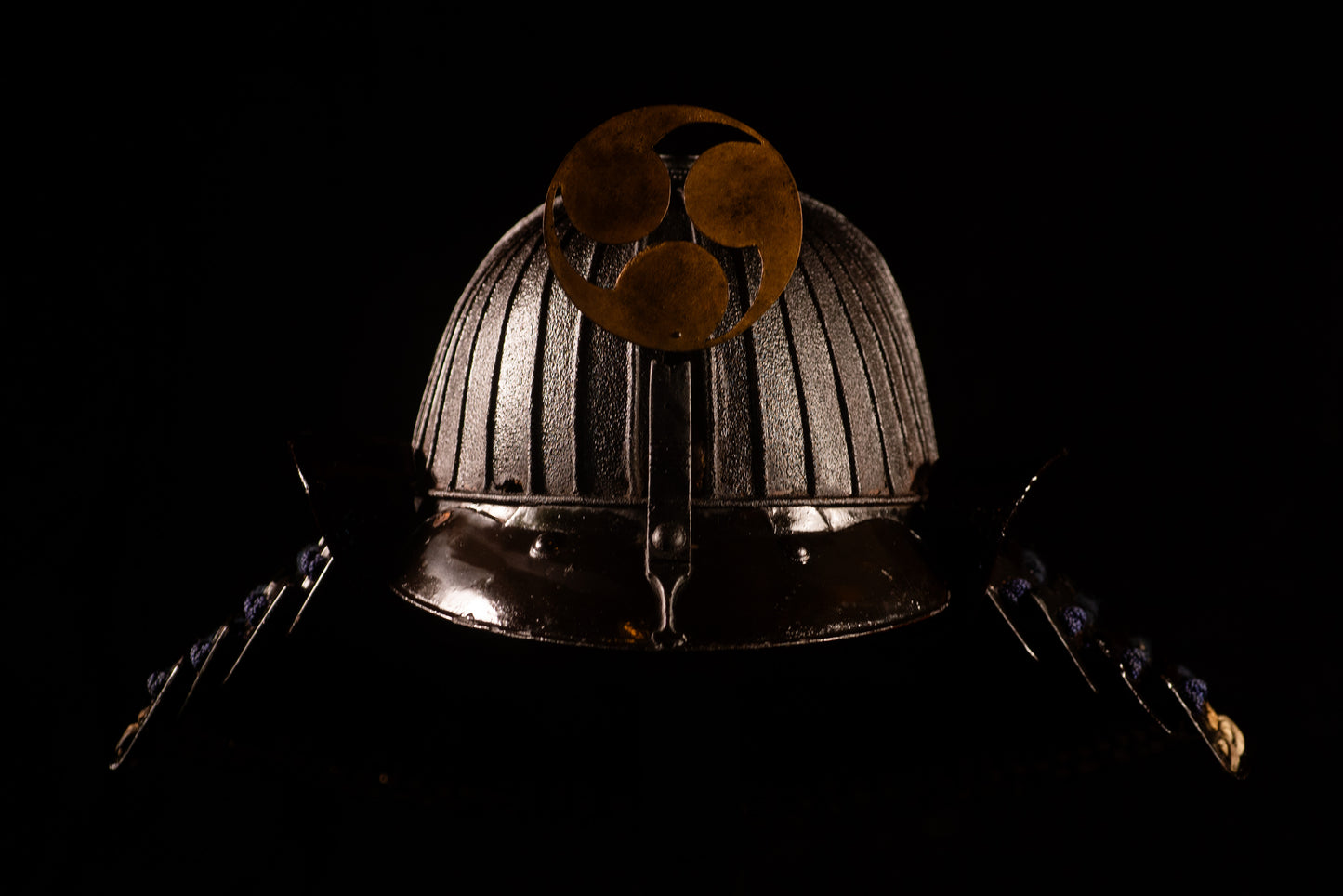 Genuine Antique Samurai Helmet Suji KABUTO Edo Period F/S KAB69