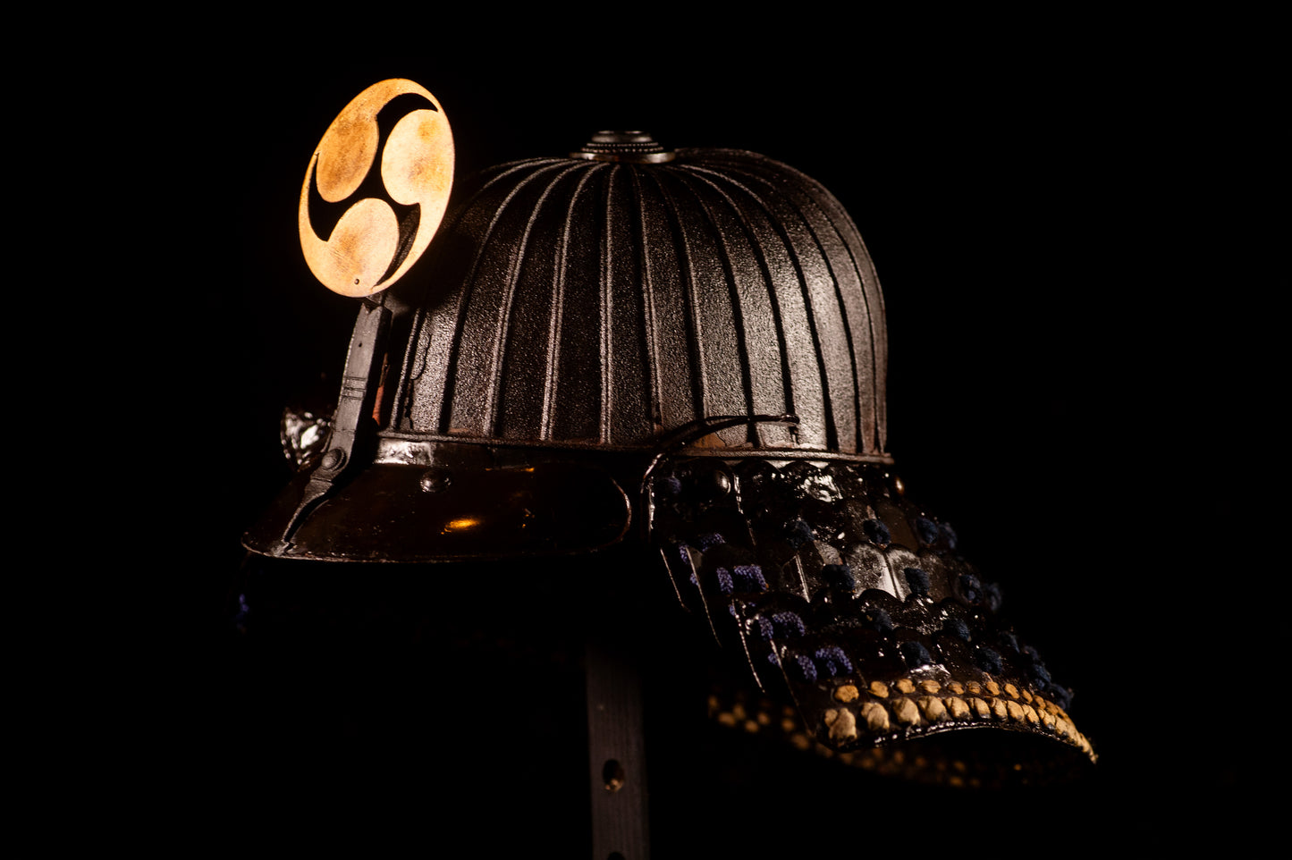 Genuine Antique Samurai Helmet Suji KABUTO Edo Period F/S KAB69
