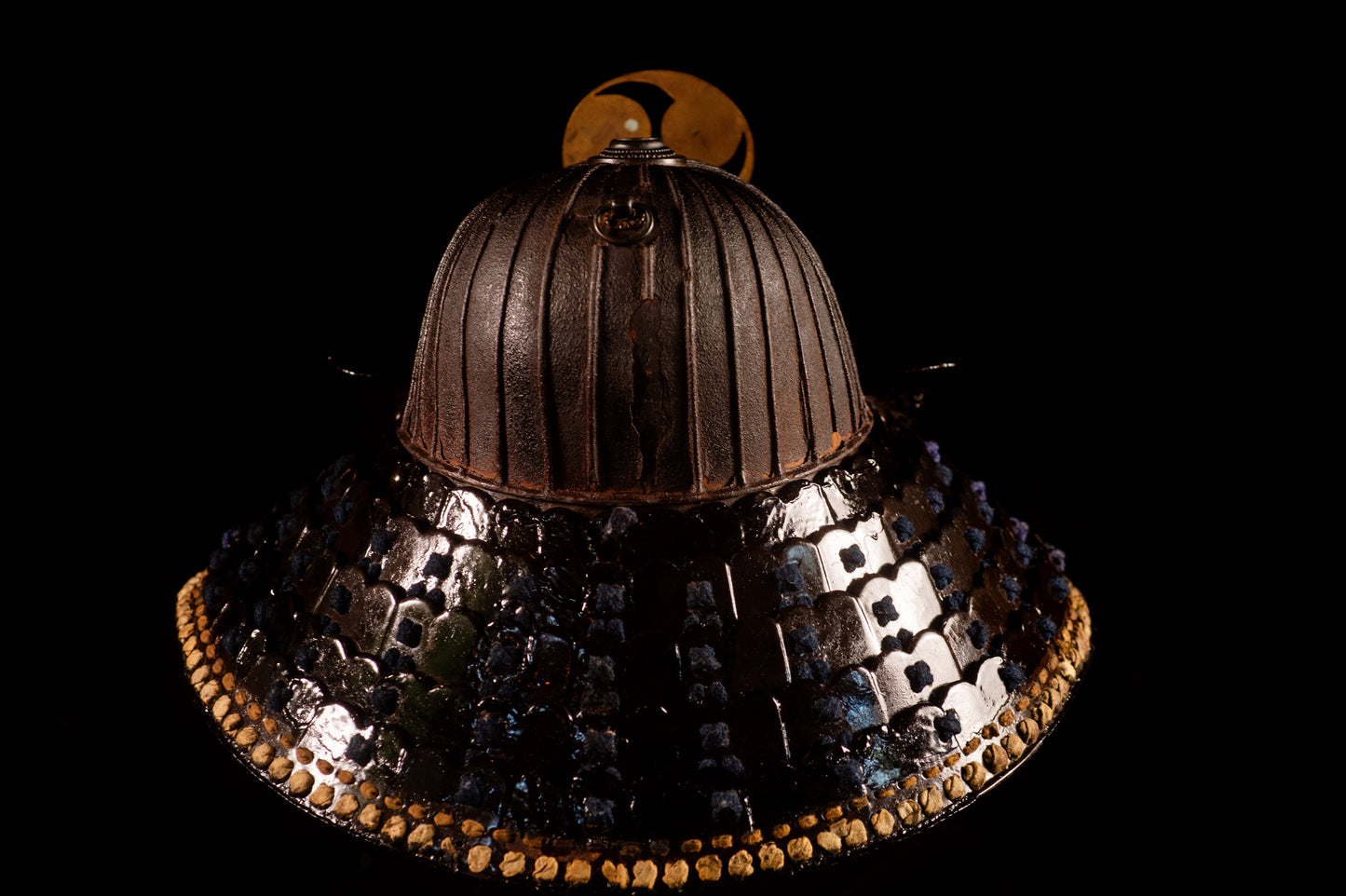Genuine Antique Samurai Helmet Suji KABUTO Edo Period F/S KAB69