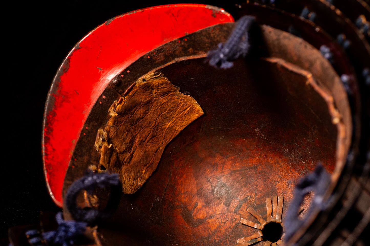 Genuine Antique Samurai Helmet Suji KABUTO Edo Period F/S KAB69