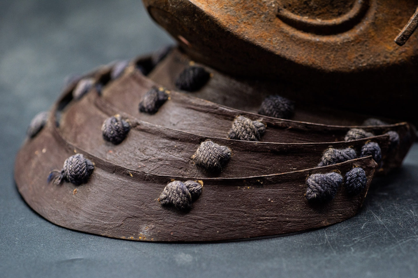 Genuine Iron MENPO Edo Period Antique Samurai Armor Mask Japanese