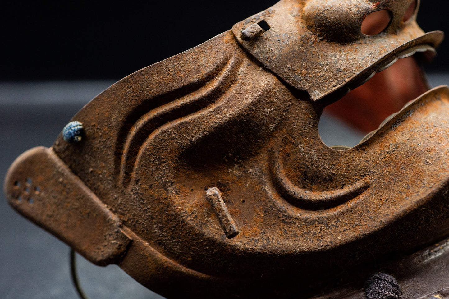 Genuine Iron MENPO Edo Period Antique Samurai Armor Mask Japanese