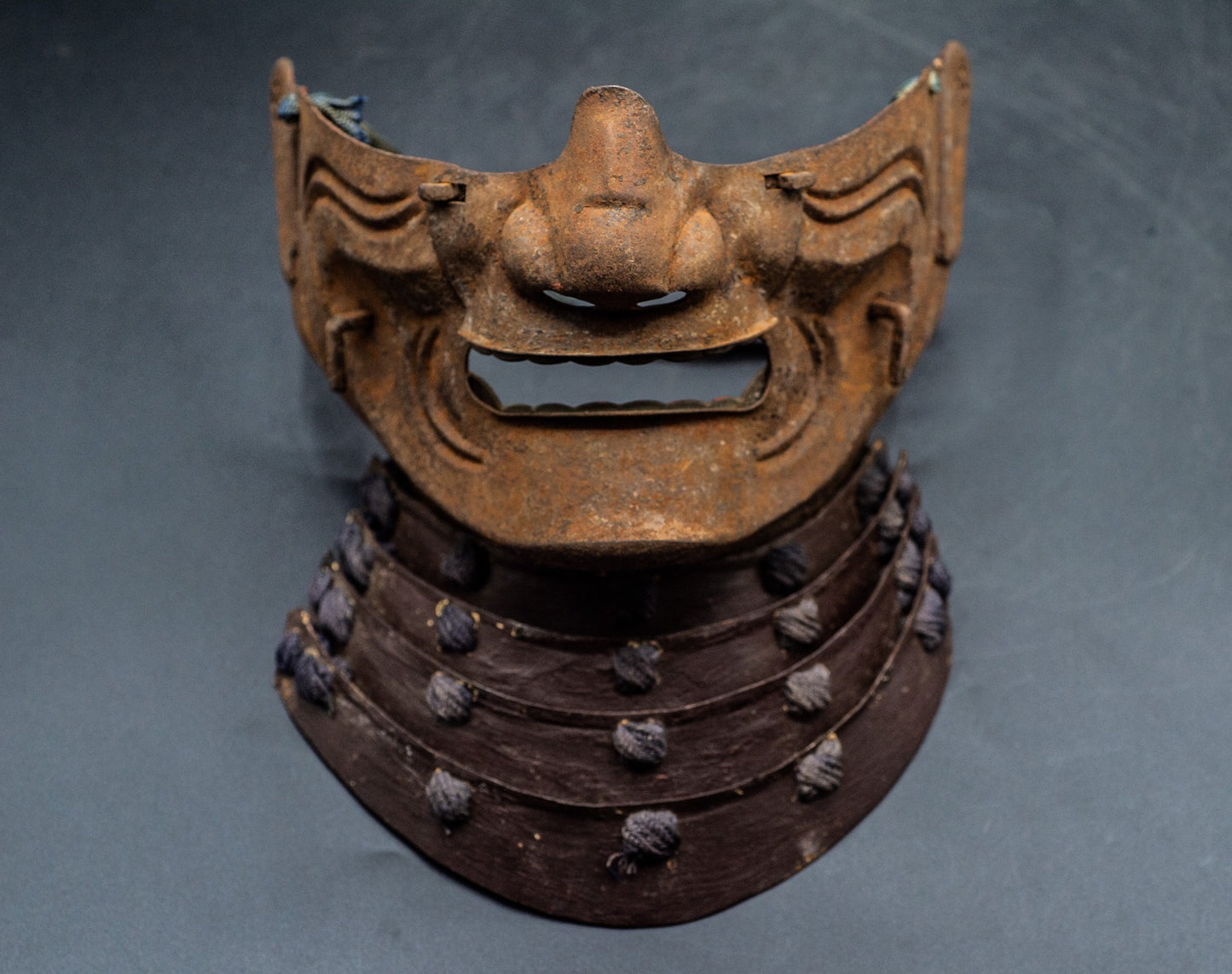 Genuine Iron MENPO Edo Period Antique Samurai Armor Mask Japanese