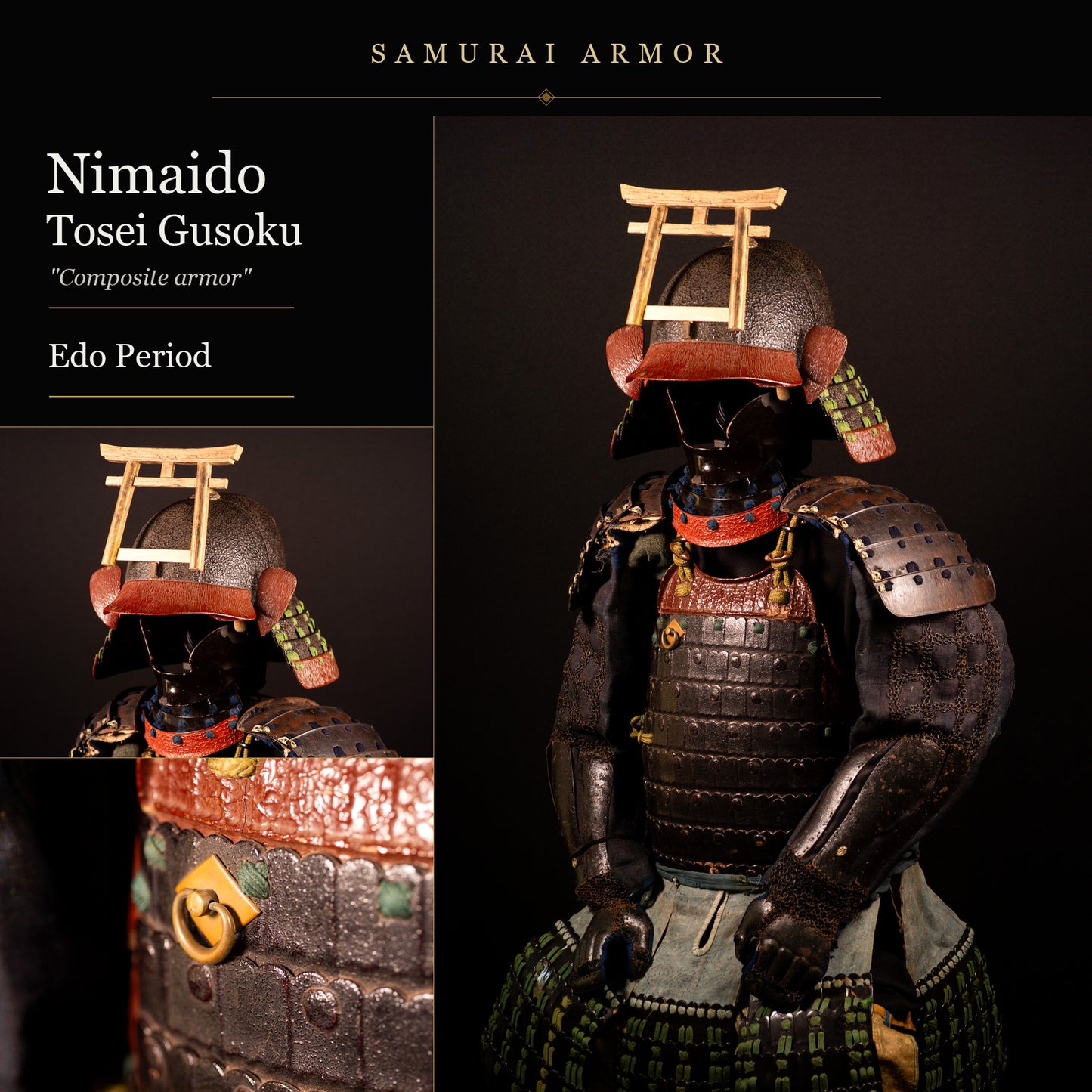Genuine Samurai Armor Life Size Yoroi w/chest Edo Period Japanese Antique 79