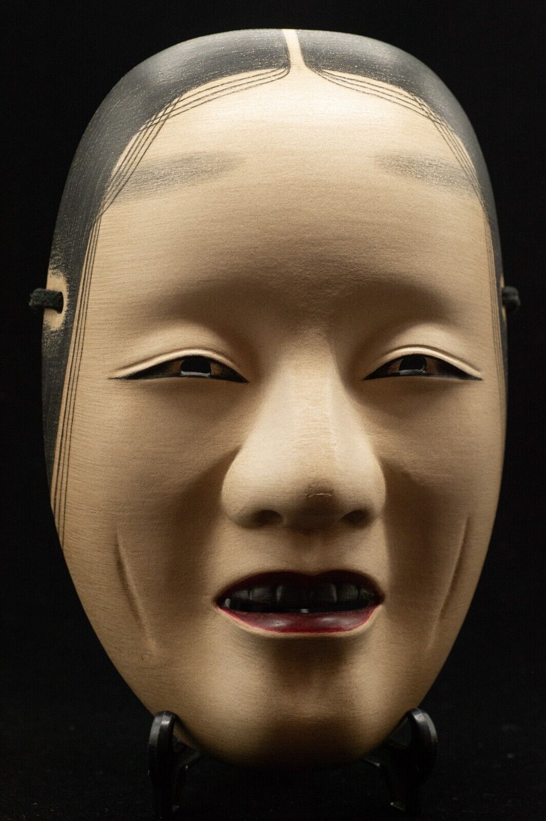 HQ Signed Wooden Noh Mask w/Bag Fukai 深井 Noh Men Japanese Vintage / Antique
