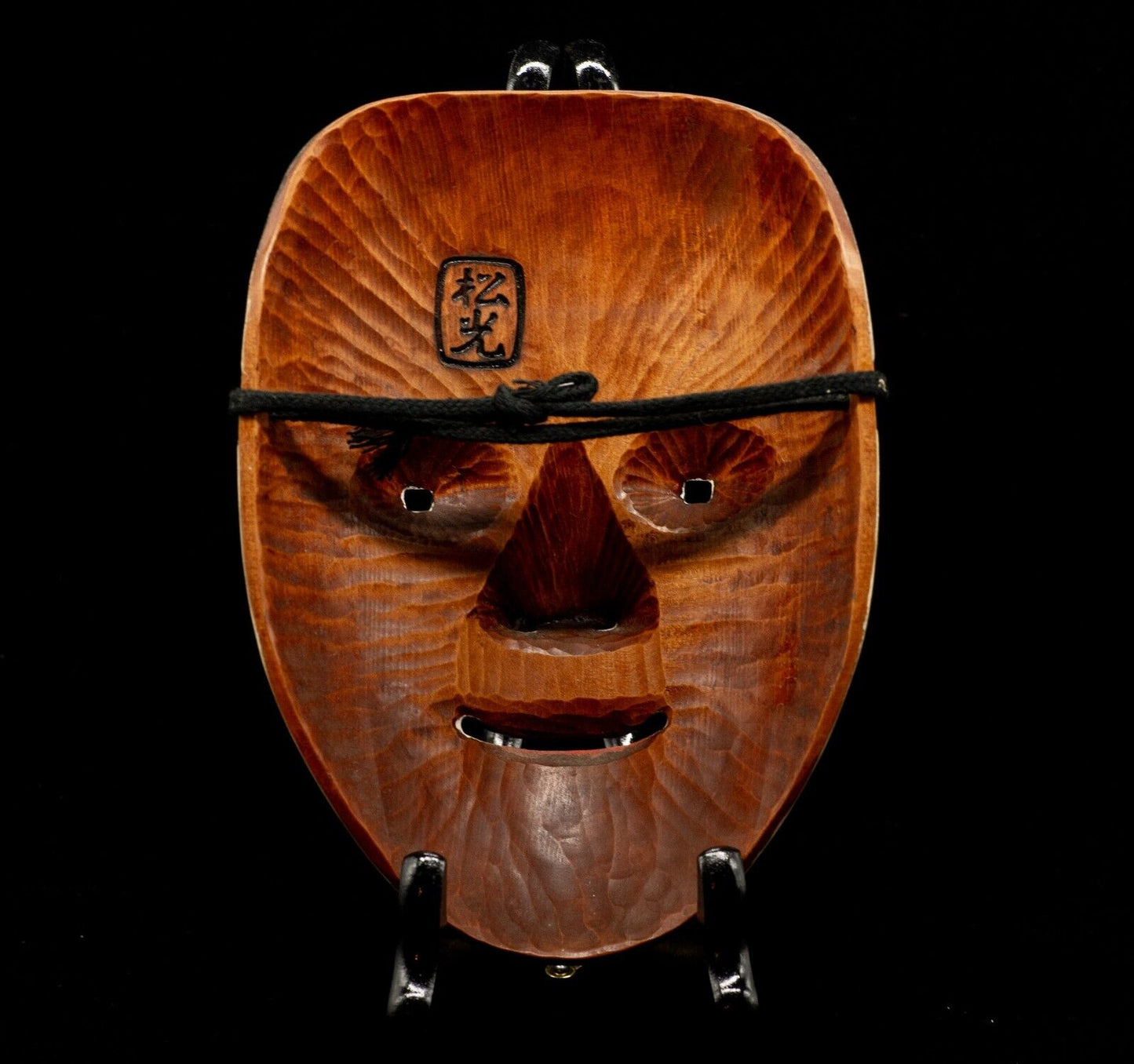 HQ Signed Wooden Noh Mask Jido 慈童 Matsumitsu 松光 Made Noh Men Japanese Vintage